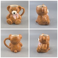Nouveautés 2026 – Tasse en céramique 3D Ours Brun 320 ml Réutilisable pour Enfants et Amies – Compatible Lave-Vaisselle et Micro-ondes – Cadeau