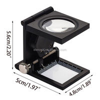 Loupe de précision pliable 10X avec lentille en verre K9, testeur de tissu éclairé avec échelle et lumières