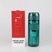 Bouteille filtrante à eau portable pour camping, randonnée, camping-car, voiture, purificateur personnel, charbon actif