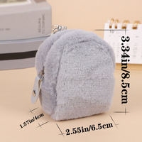 Porte-monnaie en peluche mignon, mini pochette zippée en fourrure, porte-clés souple avec fermoir métallique, sac de rangement quotidien pour rouge à lèvres et clés pour femmes et filles