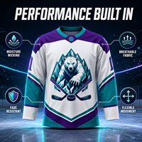 Jersey de Hockey sobre Hielo Personalizado de Alto Rendimiento, Impresión Sublimada HD, Absorbe la Humedad, Ropa de Hockey Duradera para Equipos, Diseño Personalizado Disponible