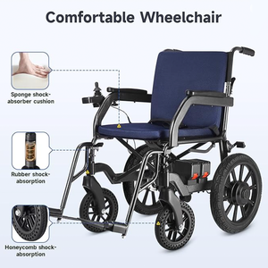 Hubang-Silla de ruedas plegable de aleación de aluminio ligera, con tanque para transporte eléctrico automático, para discapacitados - Product Image 3