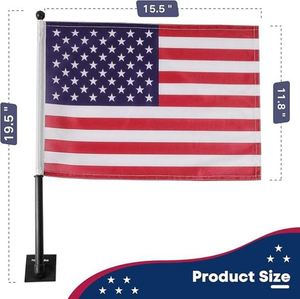 Bandera Personalizada de Poliéster de 3x5 pies con Impresión Digital a Doble Cara para Automóviles, con Asta de Aluminio para Exhibición Automotriz, Bandera Nacional - Product Image 5