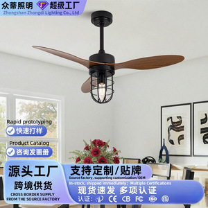 <b>Ceiling</b> <b>Fan</b> Light With Led Bulb 220V Downrod Mount For Living Room Bedroom Balcony - Product Image 4