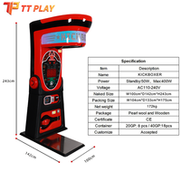 Machine de boxe à monnayeur très populaire avec affichage LED du score pour parcs d'attractions, salles de jeux et lieux de divertissement