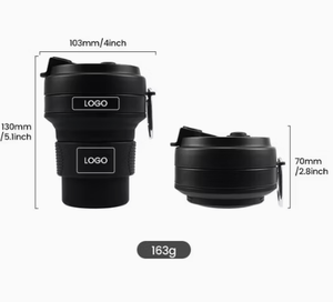 Gobelet à café réutilisable personnalisé en silicone de qualité alimentaire sans BPA, résistant à la chaleur, 350 ml, gobelet de voyage pliable en silicone avec couvercle - Product Image 2