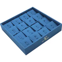 Nouveau luxe bleu velours daim bijoux collier anneau boucles d'oreilles pendentif présentoir bijoux en gros