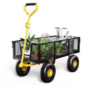 Carrito <span class=keywords><strong>de</strong></span> Jardín <span class=keywords><strong>de</strong></span> Acero BNcompany YDC-2503, Vagón Utilitario <span class=keywords><strong>de</strong></span> Malla Resistente con Capacidad <span class=keywords><strong>de</strong></span> 880 Libras y Laterales Extraíbles para Compras - Product Image 1