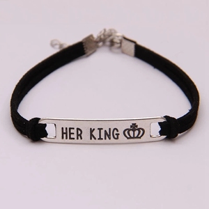 2Pcs Set su reina Su Rey de aleación de pulsera de pareja de regalo de la joyería - Product Image 4