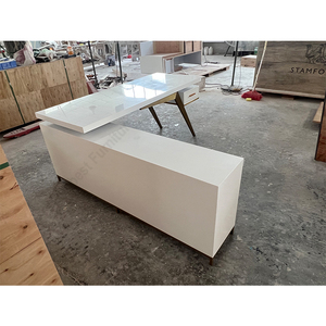 家庭用コンピュータデスク用家具スタンド研究テーブル2026最新デザインCorian固体表面CEO - Product Image 3