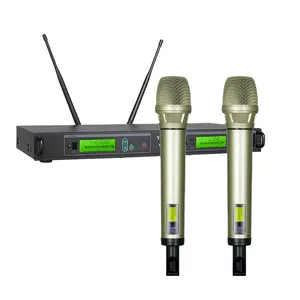 OEM FM type Zine alloy tube 60-100m 2 channel UHF Digital Microphone Wireless System Transmitter Receiver Wireless Adapter xrl