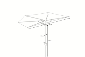 <span class=keywords><strong>Parasol</strong></span> de patio <span class=keywords><strong>demi</strong></span>-rond imperméable de 9 pieds avec mât en fer pour balcon et piscine - Product Image 2
