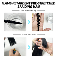 Extensions de cheveux tressés faciles à poser en fibre synthétique pré-étirée 4X à bas prix pour la vente en gros, fibre basse température