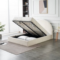 Tête de lit personnalisée style moderne Queen King Size de luxe réglable en forme d'arc de cercle en bois cadre de lit rembourré