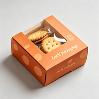 Boîte à biscuits personnalisée avec impression de logo, boîte à biscuits pliante carrée biodégradable pour cadeaux, desserts et biscuits