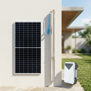 Pompe solaire multifonction Sundanka 4 pouces AC/DC sans balais avec impulsionneur en plastique haute pression étanche pour irrigation et arrosage - Product Image 1