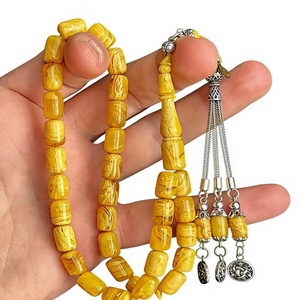 Perles de prière islamiques en résine écologiques faites à la main de qualité supérieure, Tasbeeh, Misbaha, chapelet musulman pour la prière et les cadeaux - Product Image 1