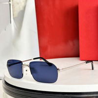 Lunettes de soleil personnalisées, nouvelles, carrées, dorées et blanches, monture intégrale en métal, protection UV400, style européen et américain, unisexe, pour une utilisation en extérieur.
