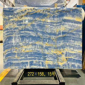 Mặt Bàn Trong Mờ Lớn Jumbo Cao Cấp Sang Trọng Tấm Lát Nhà Bếp Đá Cẩm Thạch <span class=keywords><strong>Onyx</strong></span> Màu Xanh Da Trời Có Đèn Nền - Product Image 3