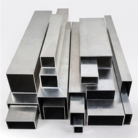 Tube carré en aluminium brut, finition usine, extrudé pour la décoration de bâtiments, la fabrication de cadres industriels, traitement sur mesure