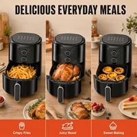 Friteuse à air mécanique 1300W 4.2L sans huile, panier antiadhésif, machine à frire les aliments sans huile