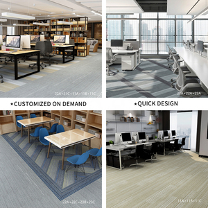 Dalles de moquette de luxe modernes de style puzzle 50x50cm grises antidérapantes avec dos en PVC ignifuges écologiques en nylon PP pour le bureau et la maison - Product Image 3