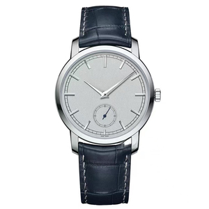 Montre mécanique de luxe haut de gamme pour homme, cadran argenté, boîtier en acier inoxydable, fonction petite seconde, nouvelle collection 2026, bracelet en cuir - Product Image 1