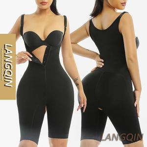 Body gainant amincissant et respirant en spandex pour femme grande taille, avec effet ventre plat, rehausseur de fesses, taille XL, crochets et dentelle - Product Image 1