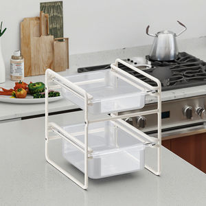 Étagère de cuisine en plastique de style minimaliste moderne avec rangement pour légumes et fruits - Product Image 6