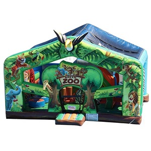 Castello Gonfiabile per Bambini a Tema Zoo, Città degli Animali, Giungla, Parco Giochi per Bambini - Product Image 1
