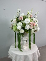 Dekorasi Bunga Bertema Hijau, Bola Bunga Hydrangea Buatan Besar 60cm, Hiasan Tengah Meja Bunga Amaranth Hijau Gantung