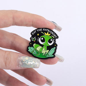 Eat the Patriarchy Mantis Feminist esmalte Pins mujeres niñas Power Man Eater Metal broches solapa insignia joyería regalos para amigos - Product Image 4