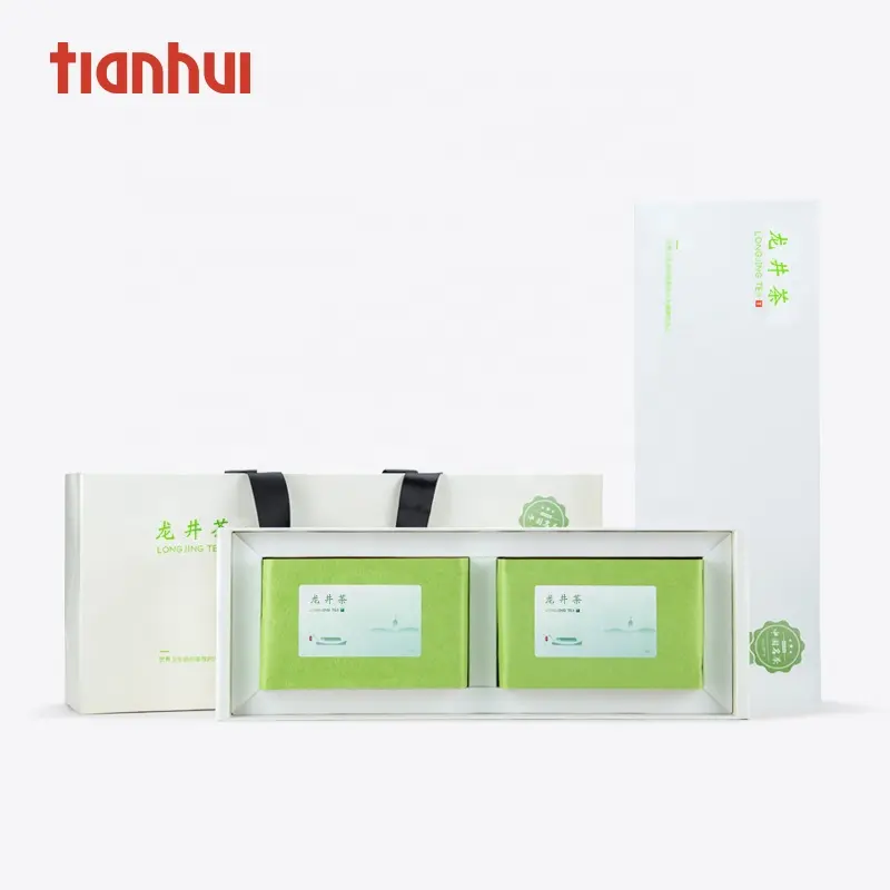 Tianhui-caja de papel de cristal ecológico, conjunto de regalo de té verde, Sampler