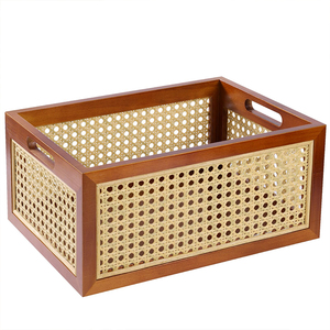 <strong>Basket</strong> Rattan Desk <strong>Toys</strong> Books Drawer Storage Box <strong>Picnic</strong> <strong>Basket</strong> - Product Image 4