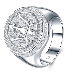 Anillo de Moissanita Redondo Maserati para Hombre, con Certificado GRA, Plata 925, Chapado en Platino, Joyería de Lujo Estilo Hip Hop - Product Image 5