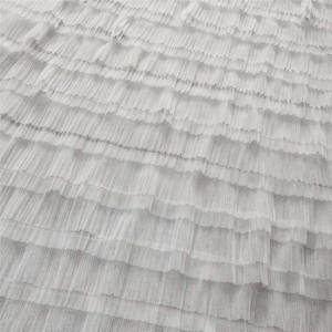 Tissu en mousseline à volants en vente en gros, tissu plissé en tulle pour la confection de robes - Product Image 3