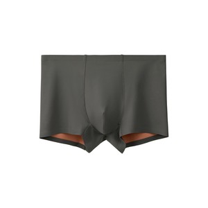 Calzoncillos bóxer sin costuras para hombre, de talle medio, de seda helada, color liso, transpirables, de punto, con entrepierna de seda de morera - Product Image 4