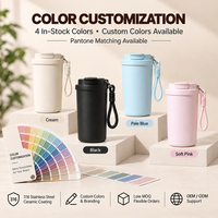 Kingze OEM 380ml 580ml Tasse à café isotherme en céramique, en acier inoxydable 316, pour café, cadeau d'entreprise