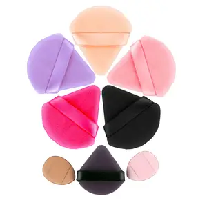 OEM ODM Triangle Powder Puff Kit Face Powder Ultra-Soft Velour Wet Dry Cosmetic for Under Eye Mini Puffs Beauty Tools Set