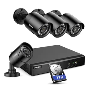 Камера видеонаблюдения ANNKE, 8 каналов, 5 МП, H.265 + 5 в 1, 4 наружных водонепроницаемых камеры 1080p IP66
