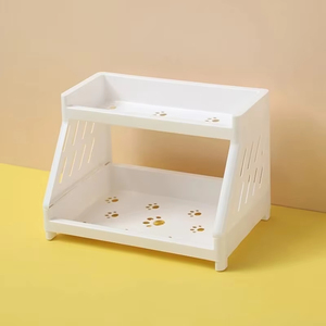 Organizador multifuncional de plástico para encimera, soporte plegable para estante doble para el hogar, cocina, almacenamiento de aperitivos PP, Ahorrador de <span class=keywords><strong>espacio</strong></span> - Product Image 4