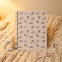 Carnet à spirale A4 personnalisé avec impression d'éléphant mignon, couverture personnalisée, logo, pages intérieures, OEM ODM, cadeau pour enfants, papeterie