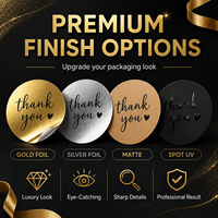 Schwarze Goldfolie Runde Klebeetiketten auf Rolle für Kleinunternehmen-Verpackungen Großhandel Individuelle Dankeschön-Aufkleber