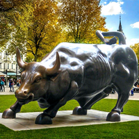 Statue de taureau en bronze de Wall Street sur mesure, grande taille, en bronze, à poser au sol