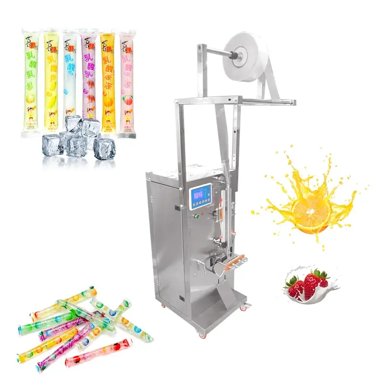 Machine entièrement automatique de remplissage et d'emballage d'emballage de sachet de glace sucette glacée pop eau liquide bâton sac sachet scellant