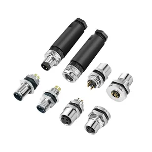 WBO 3/4/5/8 Pin Female Adapter Connectors ABD Code Board-to-Board Connectors M12 Fix Screw IEC Metric Screw Sized Connectors