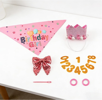 Joyeux Anniversaire PAW : Bannière, Drapeau, Couronne, Autocollants 0-9, Nœud Papillon, Bandana, Ballons Hélium pour Fête d'Anniversaire Chat et Chien