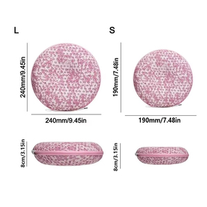 Bolsas de lavado de ropa interior antideformación con cremallera, protector de malla para sujetadores, bolsa redonda antienrollamiento para limpieza de sujetadores - Product Image 2