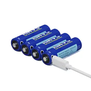 로고 브랜드 사용자 정의 1.5 V 리튬 이온 AA USB 유형 C 충전 포트 충전식 배터리 1.5 v 리튬 배터리 도매