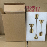 Vente en gros de bougeoirs coniques de décoration de Noël, bougeoirs métal laiton or pour mariage